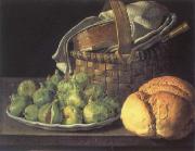 Melendez, Luis Eugenio Style life with figs Sweden oil painting artist